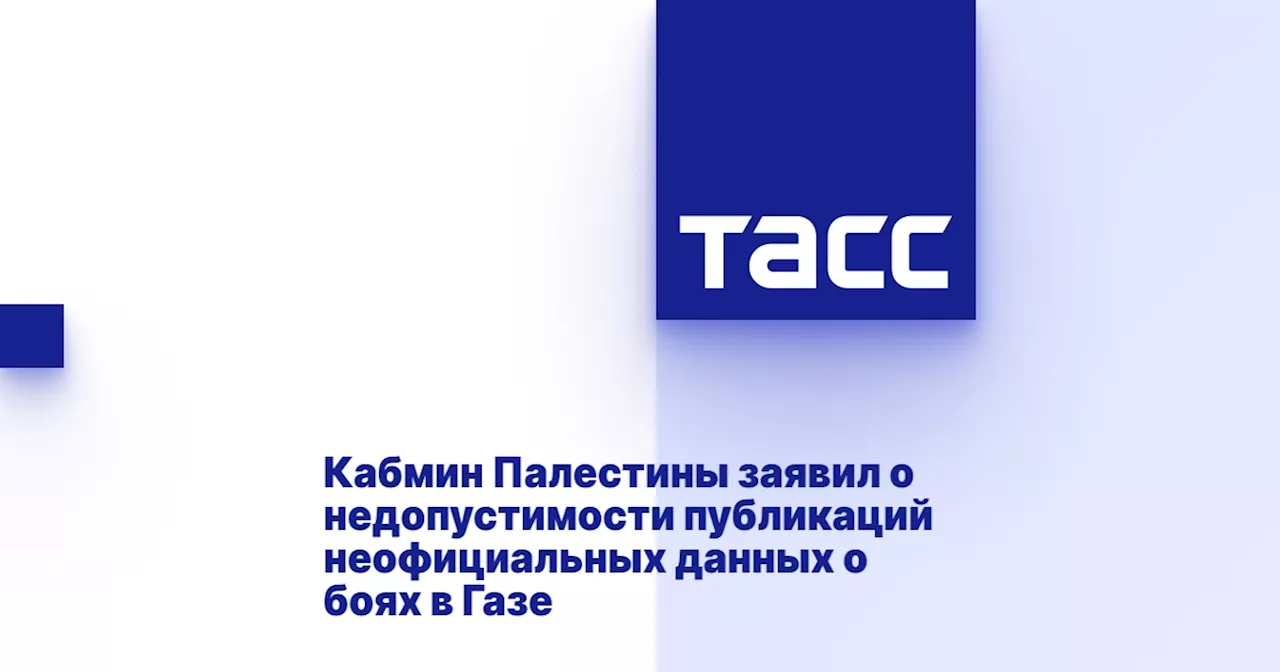 Кабмин Палестины заявил о недопустимости публикаций неофициальных данных о боях в Газе