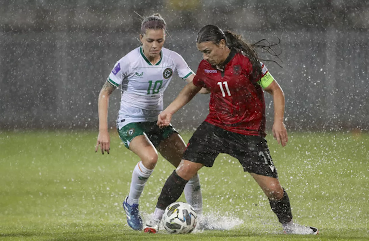 Ireland's clash with Albania suspended at half time due to adverse weather conditions