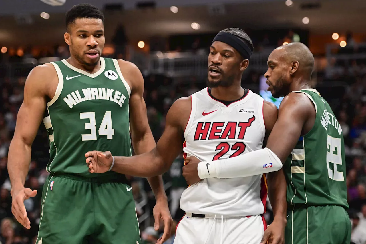 Giannis Antetokounmpo has fun after Bucks' victory over Heat