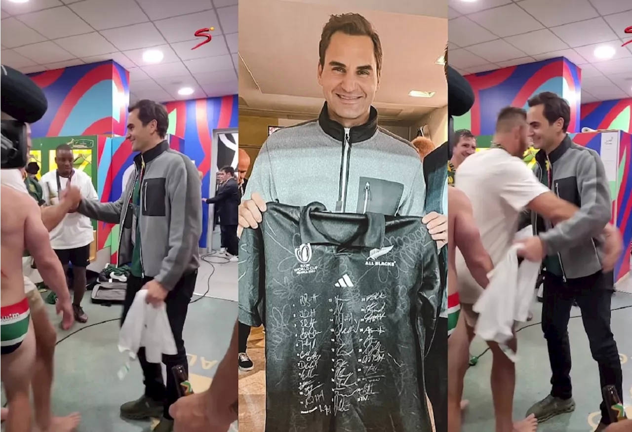 ‘Take it back’: Angry Springboks fans want Roger Federer to return the All Blacks jersey [pictures]