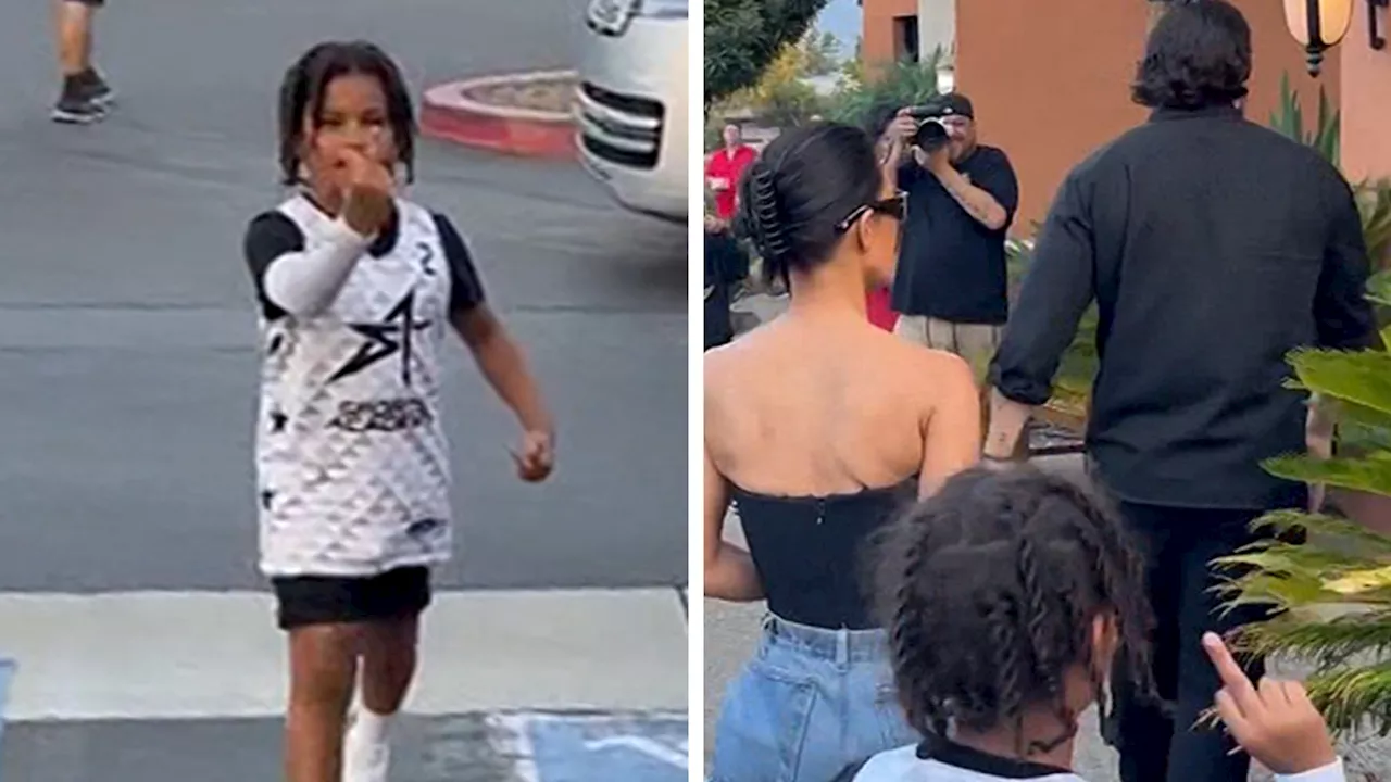 Kim Kardashian Chastises Son Saint West for Flipping Off Paparazzi