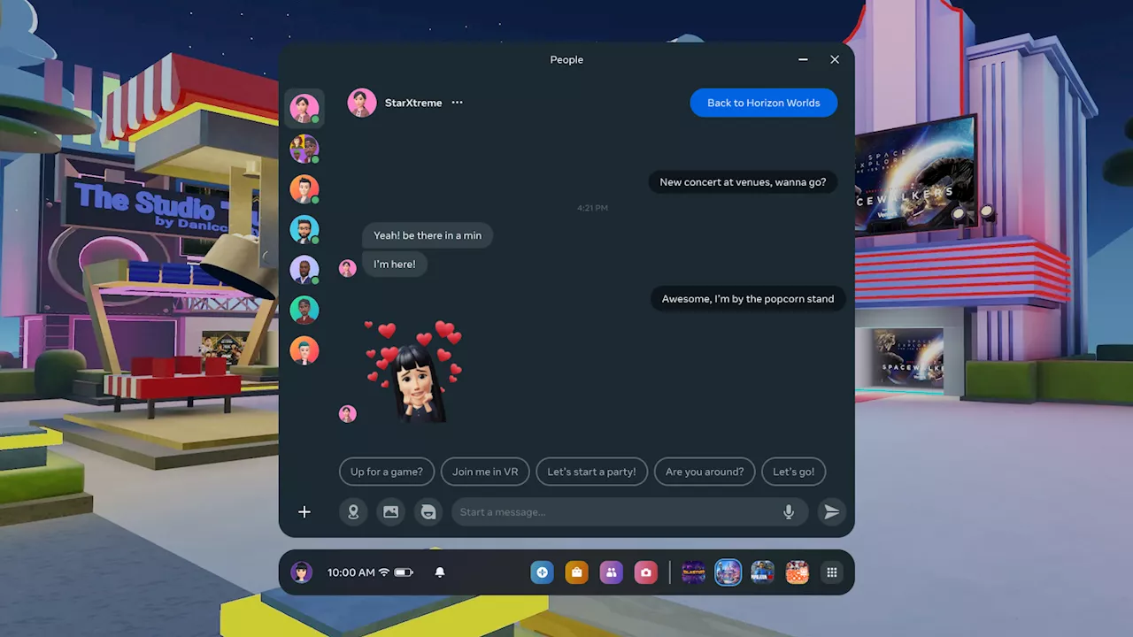 Meta’s 3D social platform is getting support for the built-in chat feature for Quest headsets.