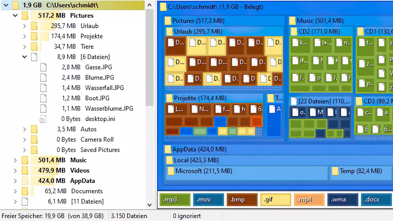 TreeSize Free Download - Gratis Speicherplatzmanager