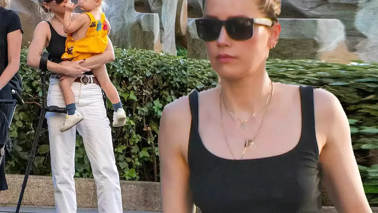 Amber Heard Spotted Out With Daughter In Madrid 