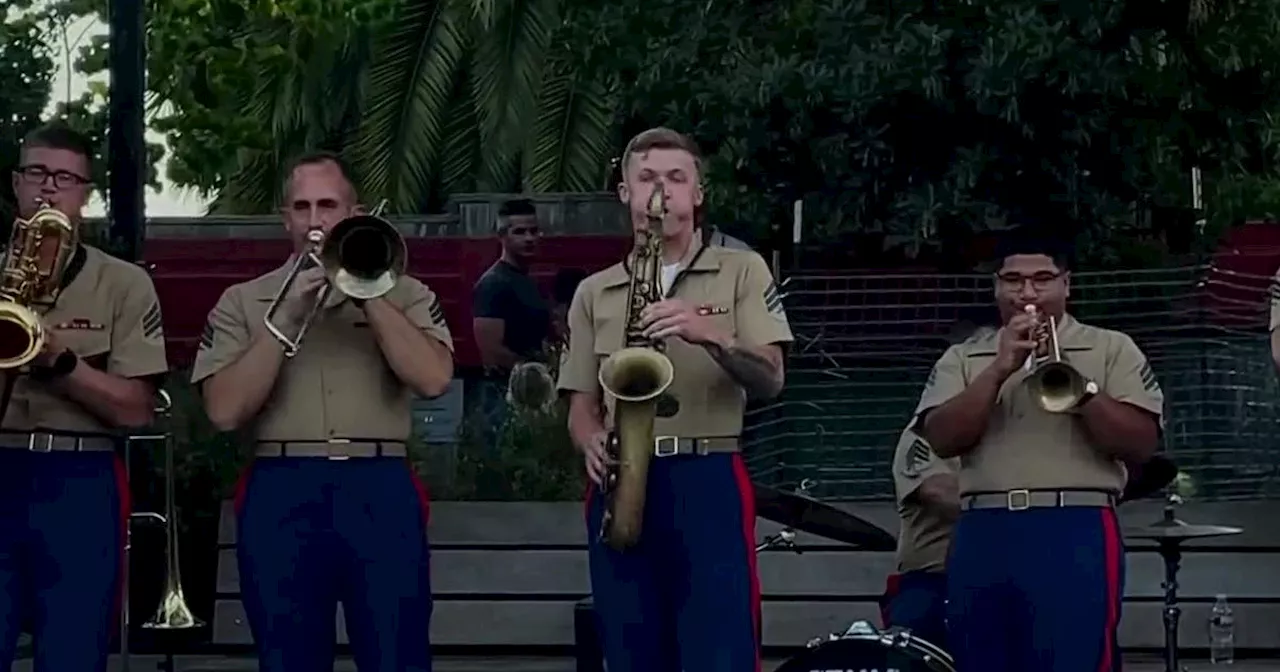 Fleet Week gives parents chance to see son play with 1st Marine Division Brass Band