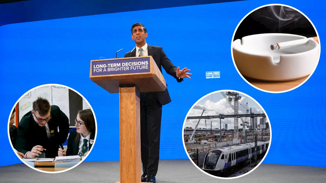 Scrapping HS2 north, smoking ban and a new qualification: Sunak's policy announcements at a glance