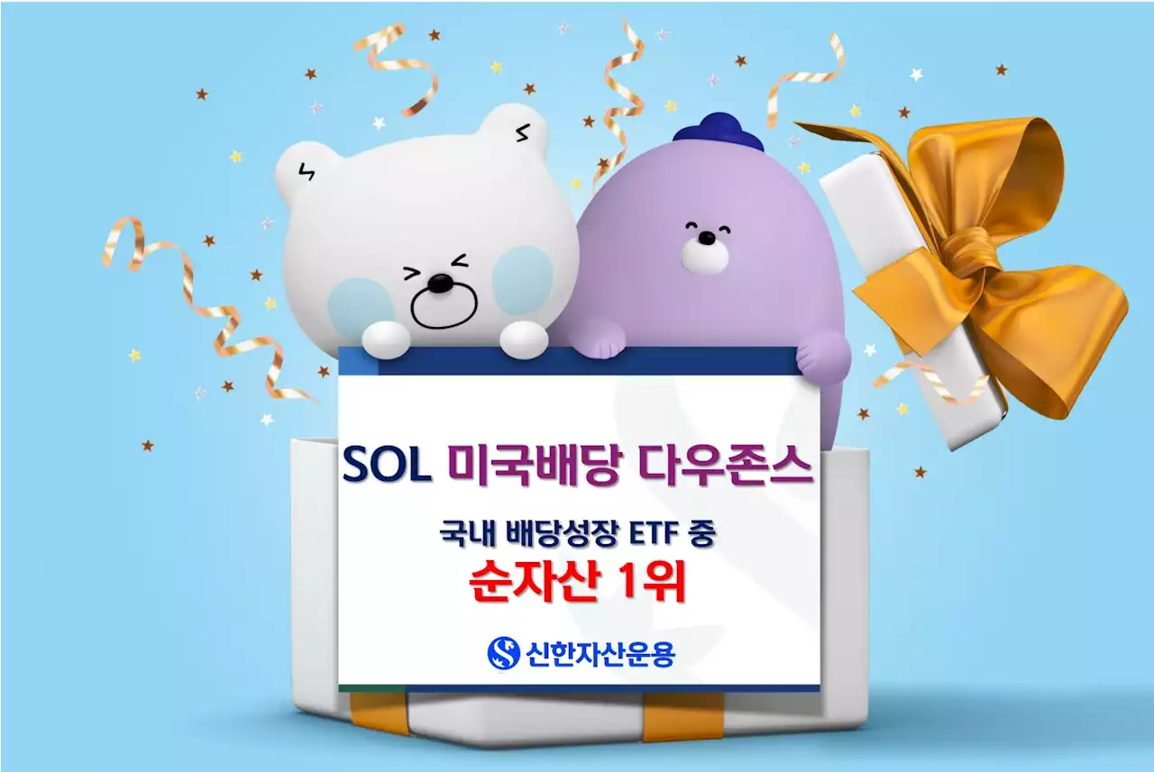 “SOL 미국배당 다우존스, 국내 배당성장 ETF 순자산 1위”