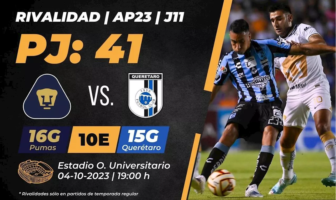 Dónde VER Pumas vs Querétaro HOY | J11 Apertura 2023 de la Liga MX