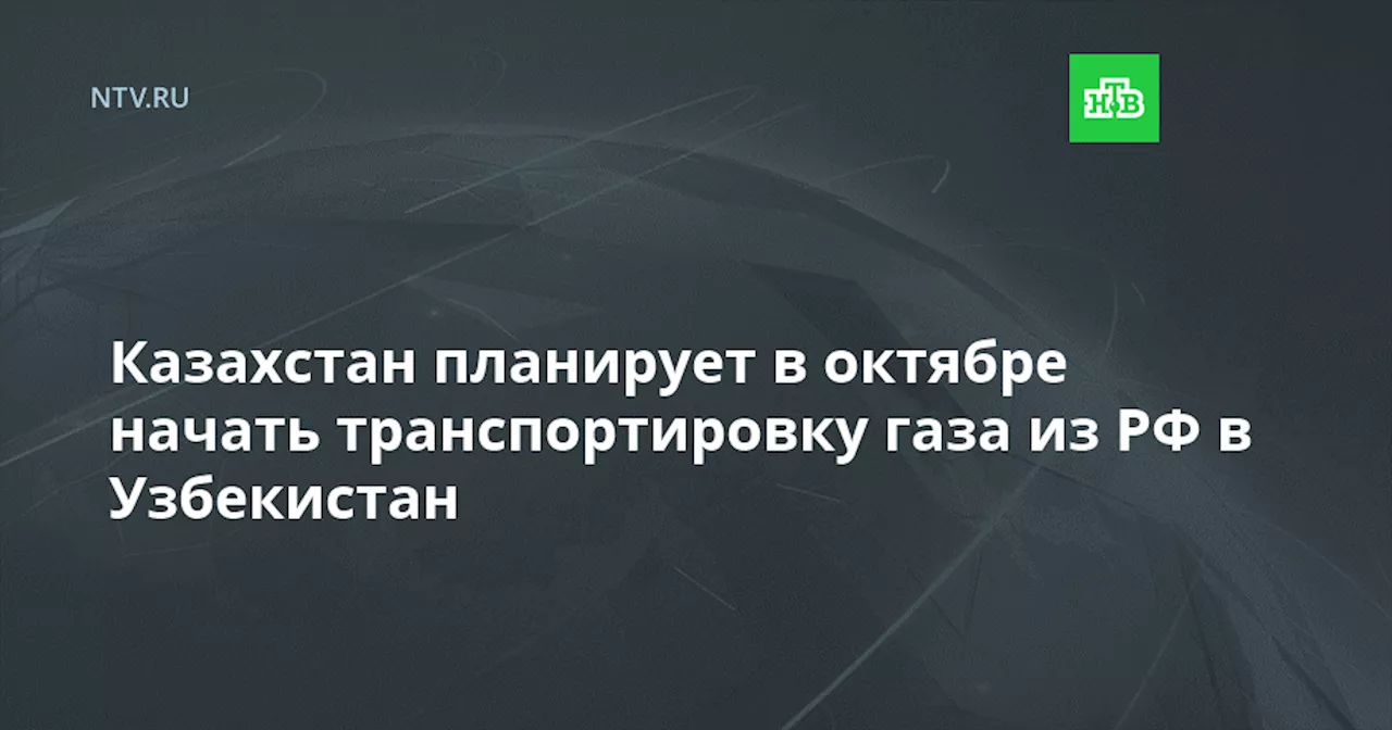 Казахстан планирует в октябре начать транспортировку газа из РФ в Узбекистан