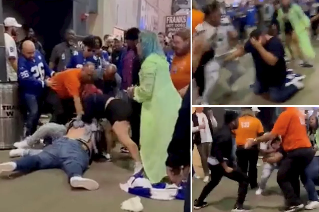 Giants fans brawl with Seahawks supporter in ugly MetLife Stadium scene