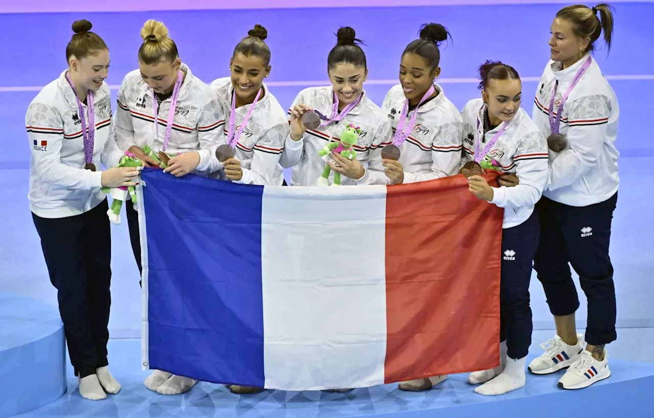 Mondiaux de gym\u00a0: Les Bleues en bronze par \u00e9quipe \u00e0 dix mois des JO