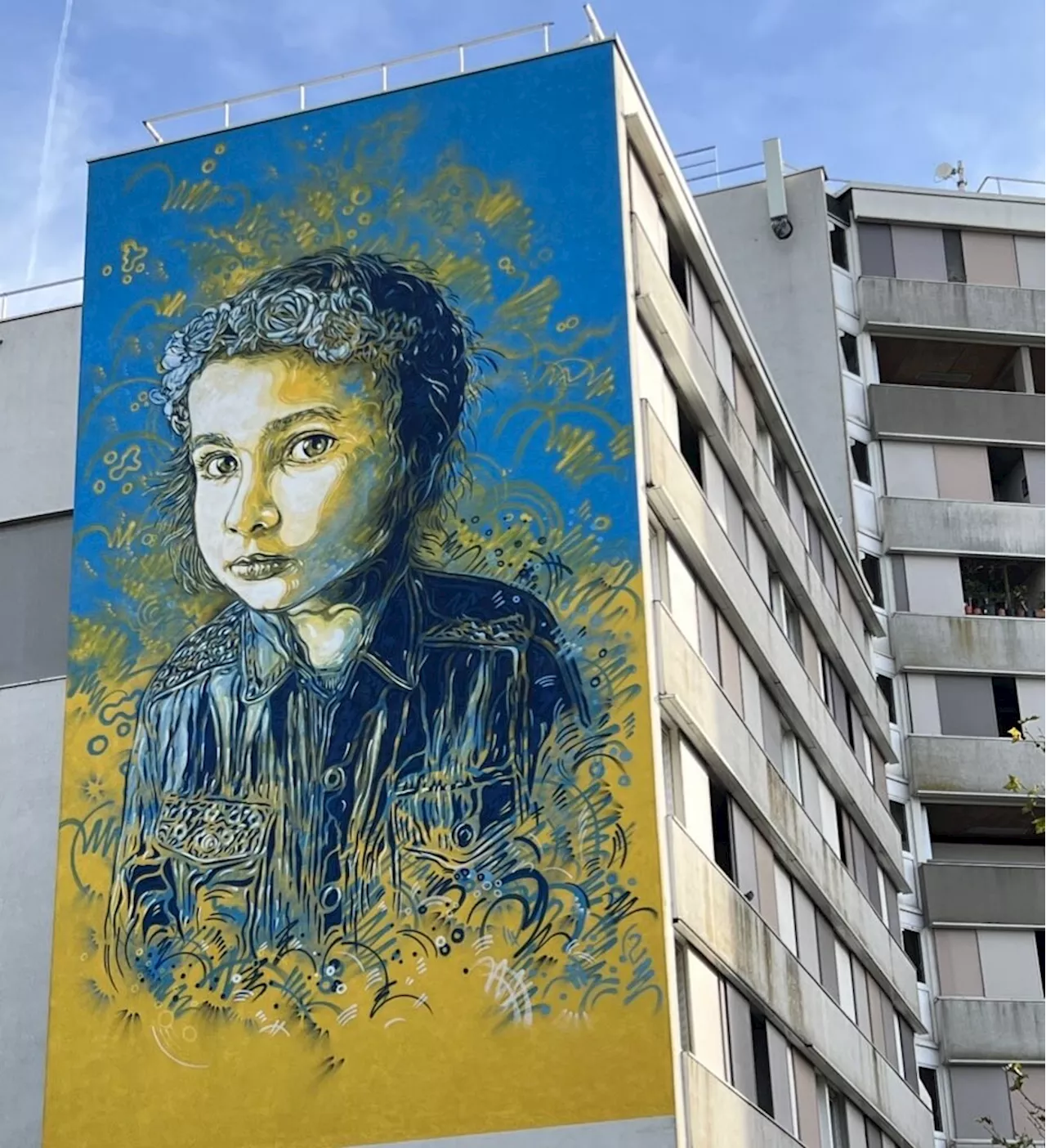 Toulouse. L'artiste C215 réalise une fresque monumentale en hommage à l'Ukraine | Actu Toulouse