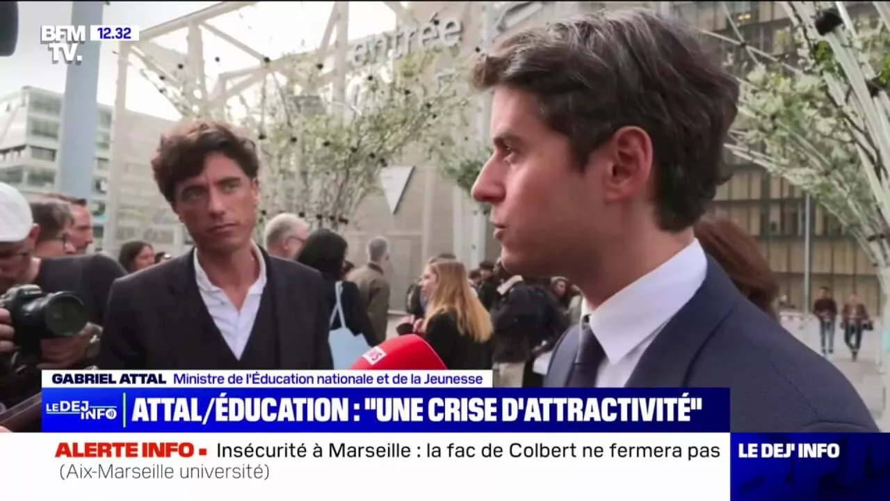 Gabriel Attal: 'Il y a une crise d'attractivité du métier d'enseignant'