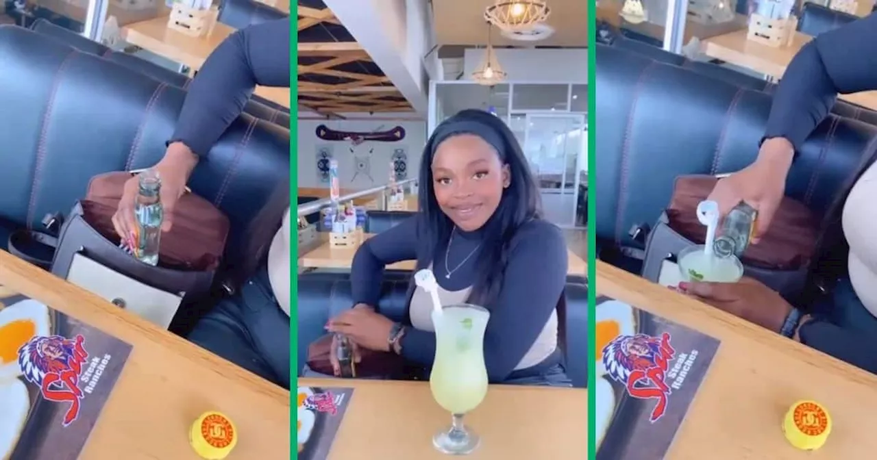 Woman Caught Adding Alcohol to Cocktail Drink at Restaurant in Funny TikTok Video, Mzansi Amused