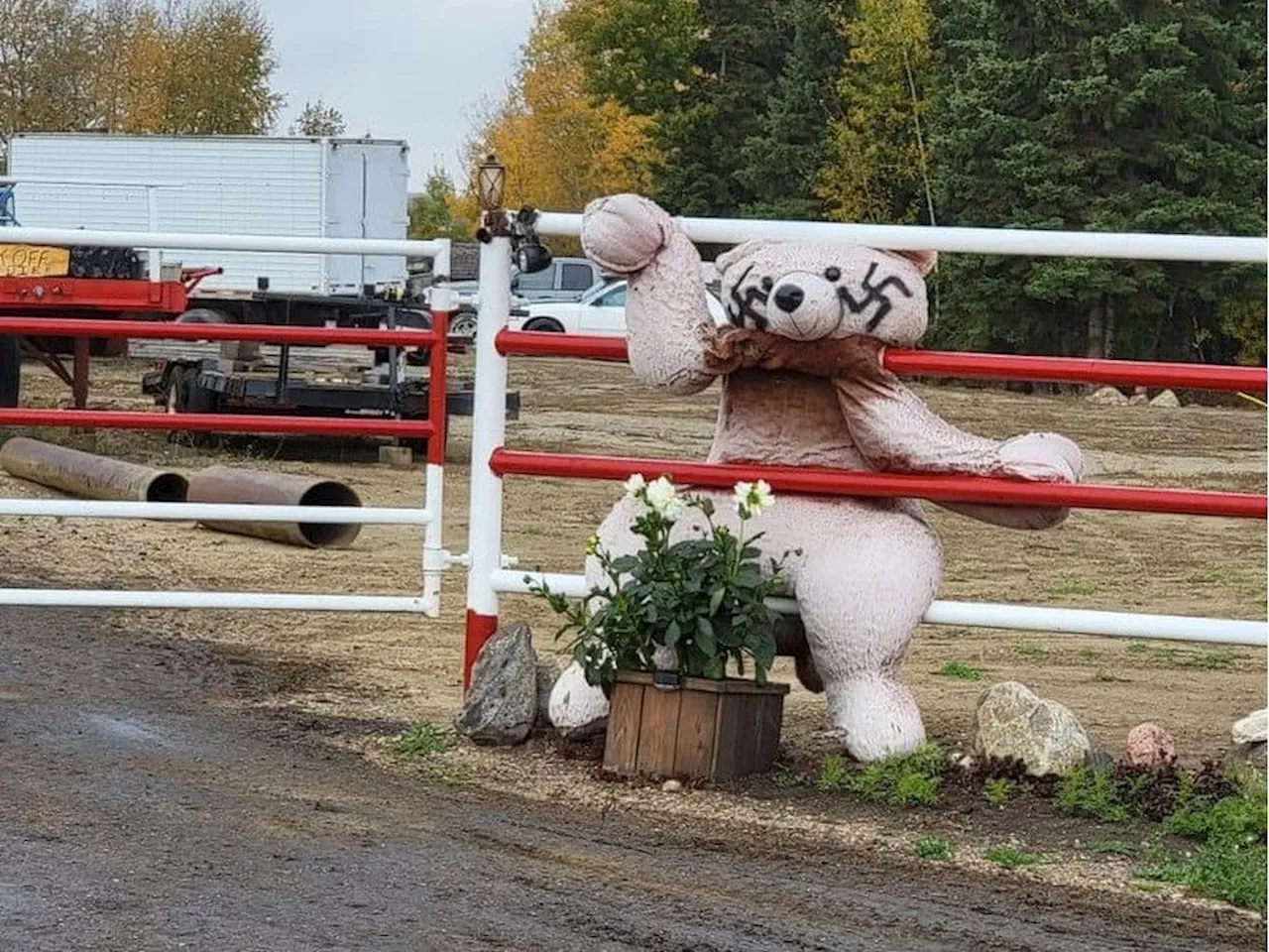 RCMP \u0027looking into\u0027 Alberta property owner displaying swastikas in sight of public road