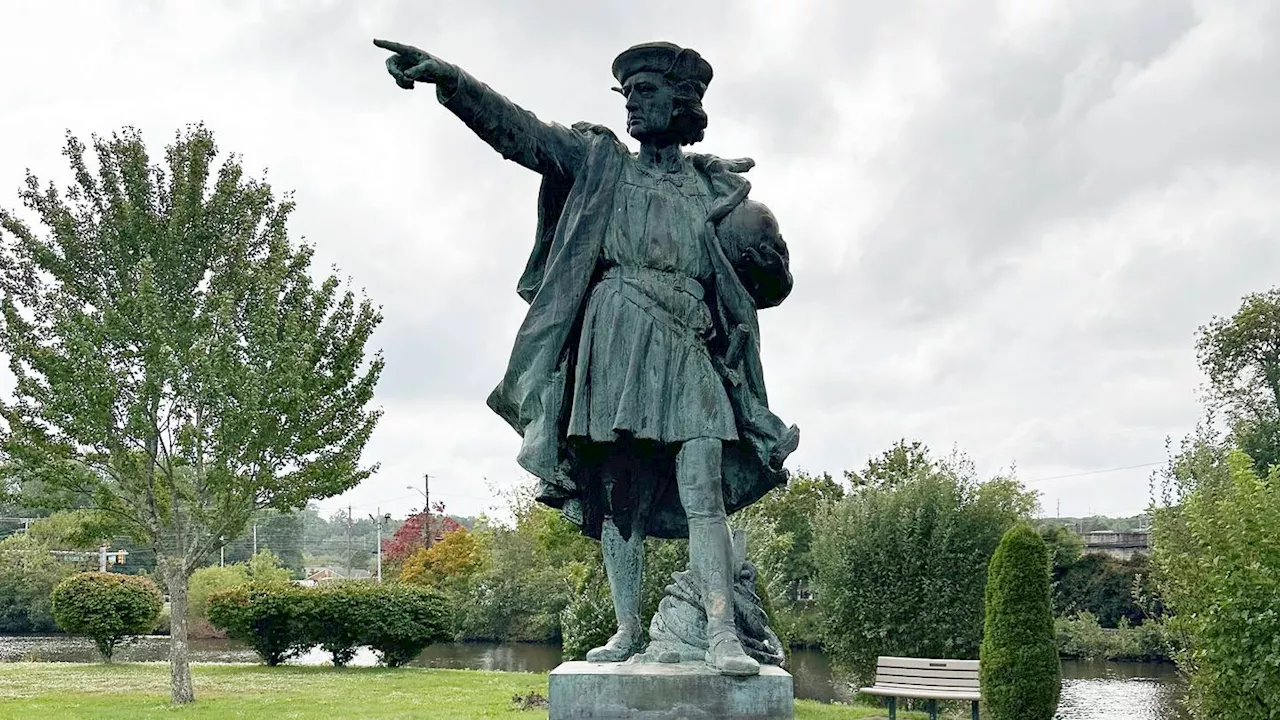 Columbus statue, removed from a square in Providence, Rhode Island, re-emerges in nearby town