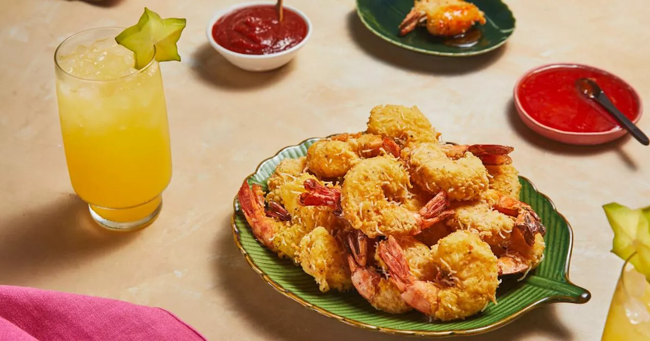 Rice Noodle-Crusted 'Coco' Fried Shrimp