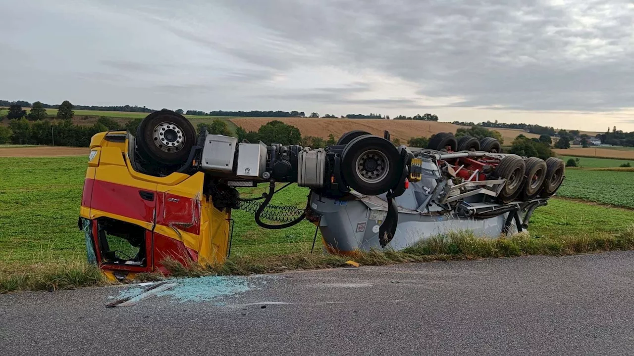 Lkw überschlug sich bei Ober-Grafendorf und landete auf dem Dach