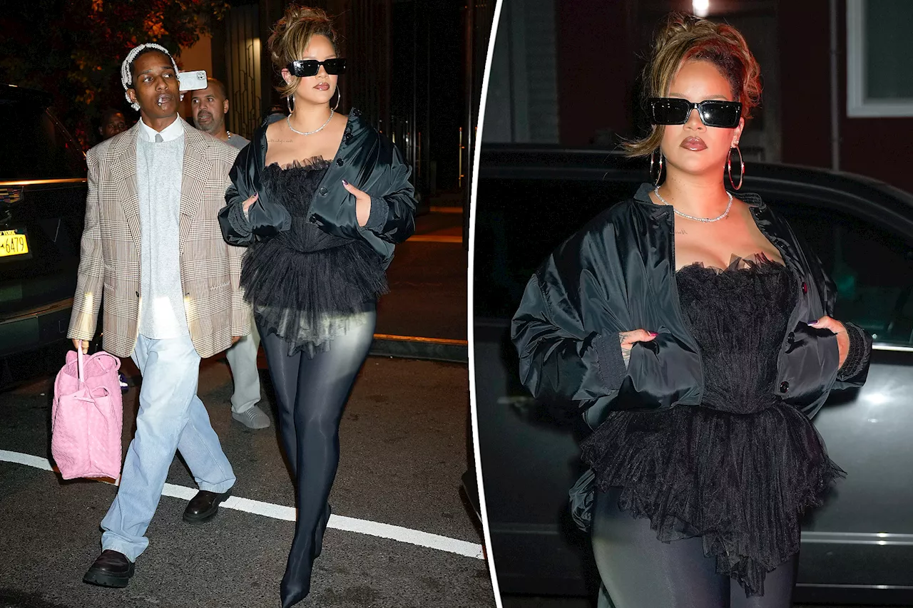 Rihanna goes goth ballerina in tutu and tights for A$AP Rocky birthday date