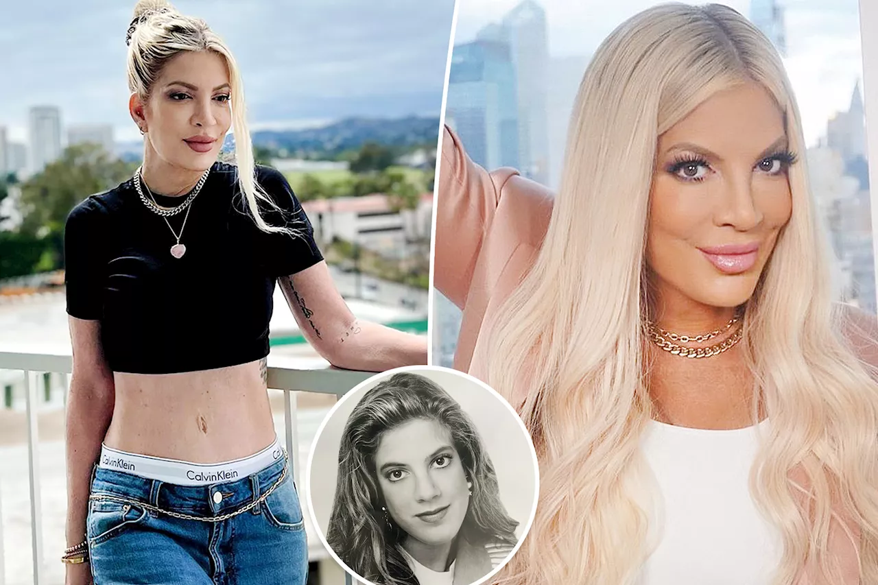 Tori Spelling shares pre-nose job headshot in honor of 'Beverly Hills, 90210' anniversary