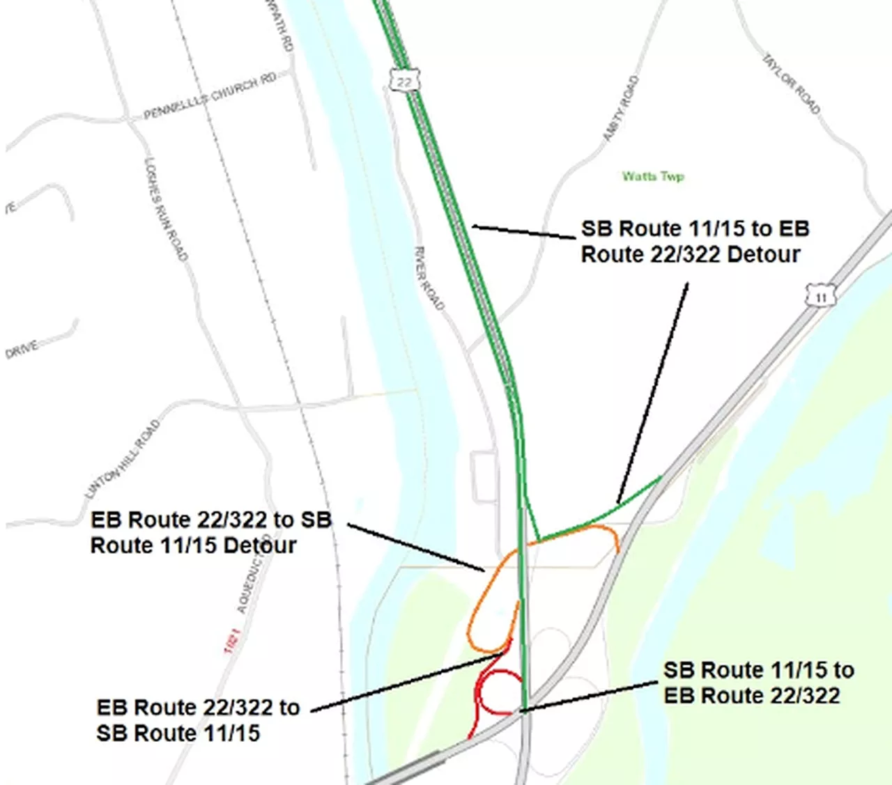 Ramps at Routes 11/15 and Routes 22/322 in Dauphin, Perry counties to close