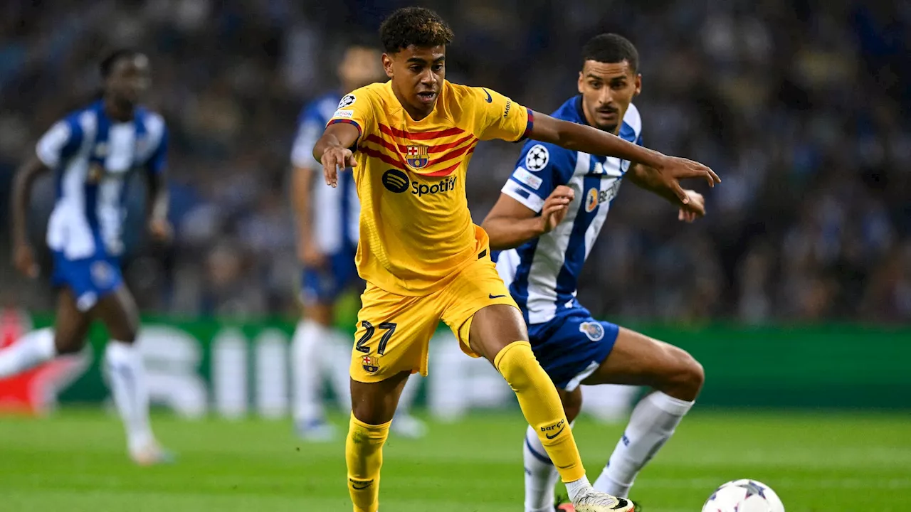 Porto-Barça: 'Il avait mal au ventre', Lamine Yamal sort du terrain pour aller aux toilettes… et n’en est...