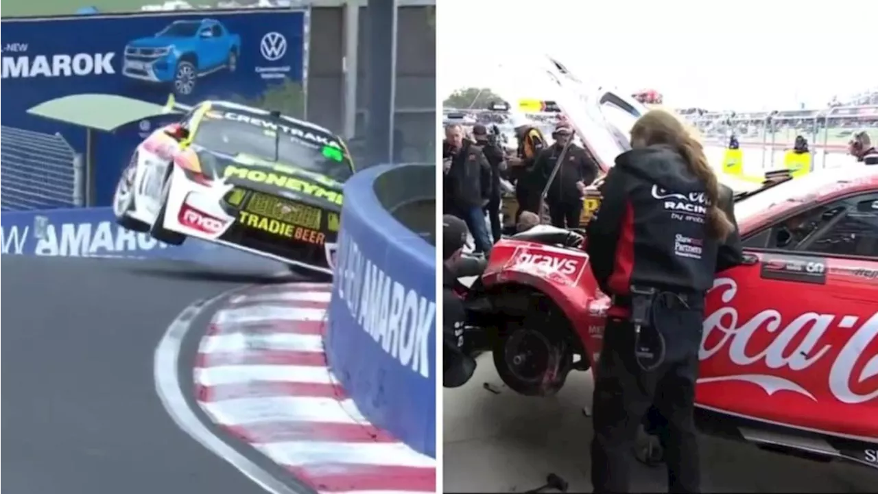 Will Brown and Declan Fraser crash in opening minutes of Bathurst 1000 qualifying, Brodie Kostecki wins provisional poll