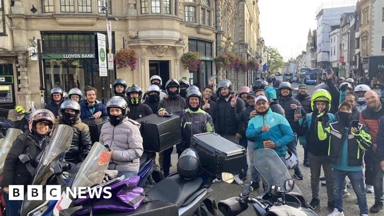 Oxford delivery riders strike over pay and conditions