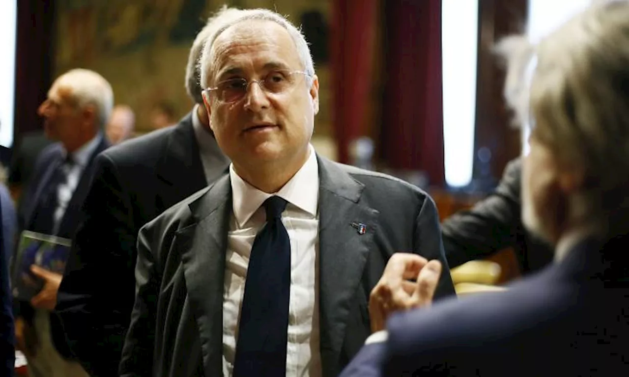 Lazio, Lotito: 'Pronti a mettere SPQR e logo EXPO sulle nostre maglie'