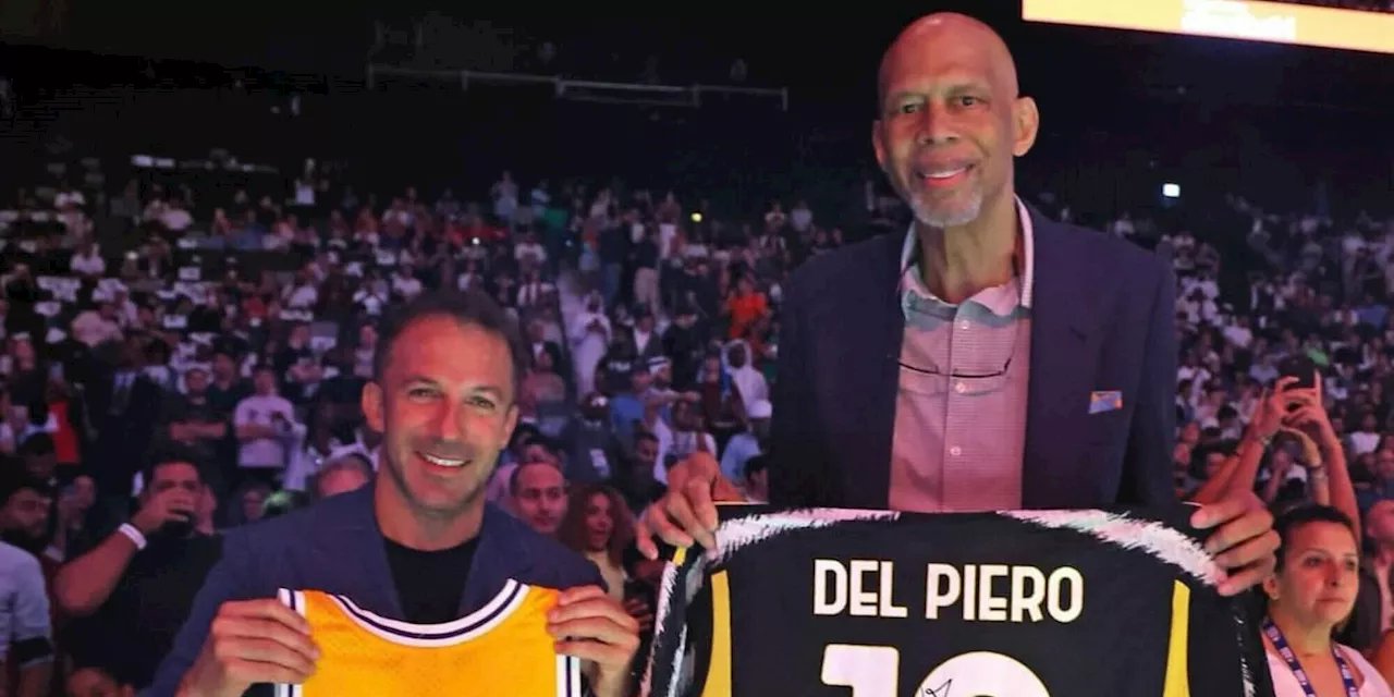 Juve e Nba, scambio di maglie tra Del Piero e Abdul-Jabbar: 'Leggende'