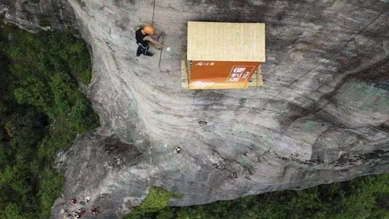 World's most inconvenient convenience store is perched on the side of a cliff