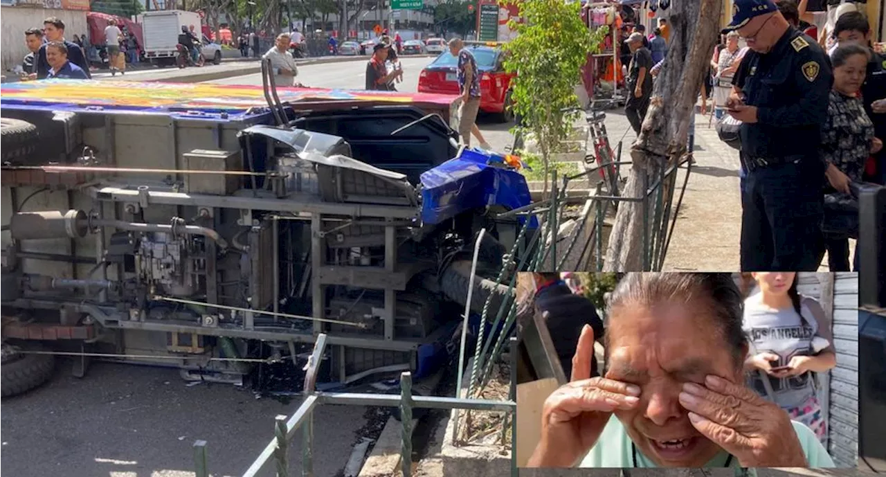 Diosito me ayudó para no estar ahí: comerciante llega tarde y observa accidente vehícular sobre su lugar de trabajo