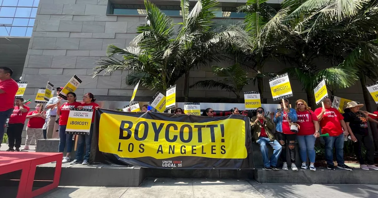 Hotel workers at LAX-area properties walk off the job over healthcare proposal