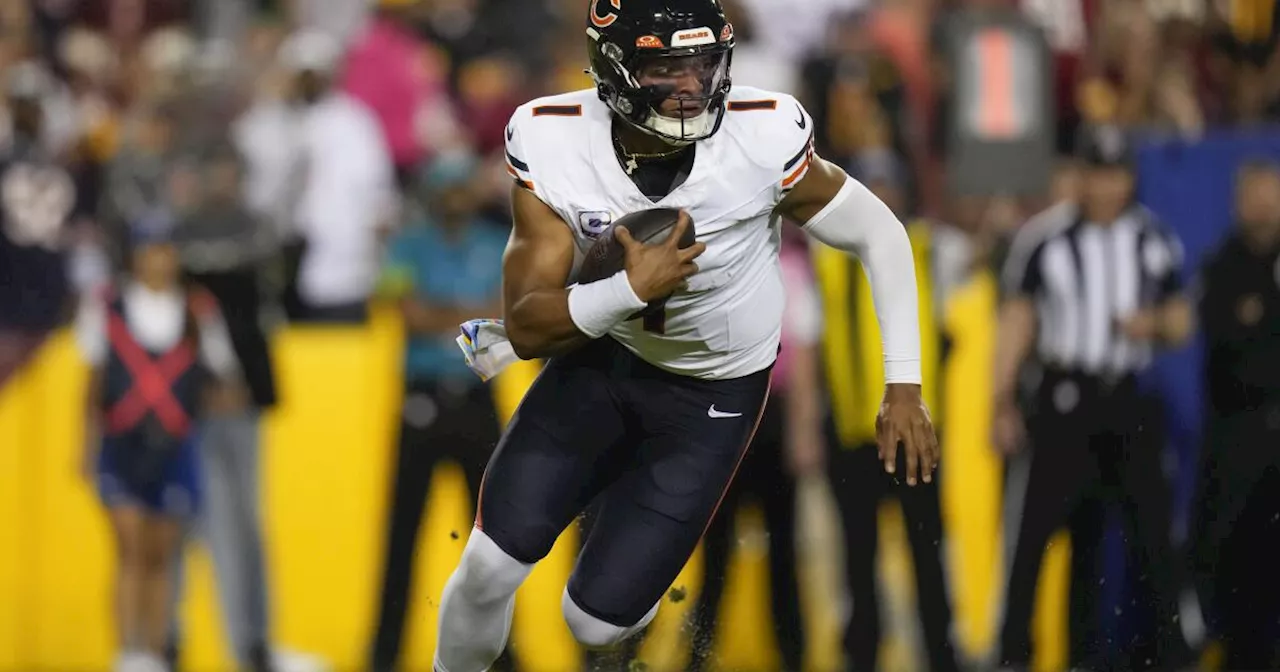 Justin Fields and DJ Moore lead Bears to their first win of the season, beat Commanders