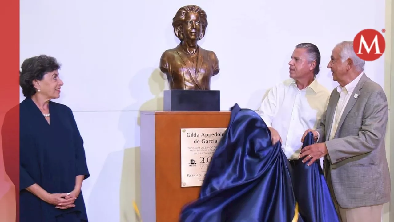 Develan el busto de Gilda Appedole en Metro Tampico