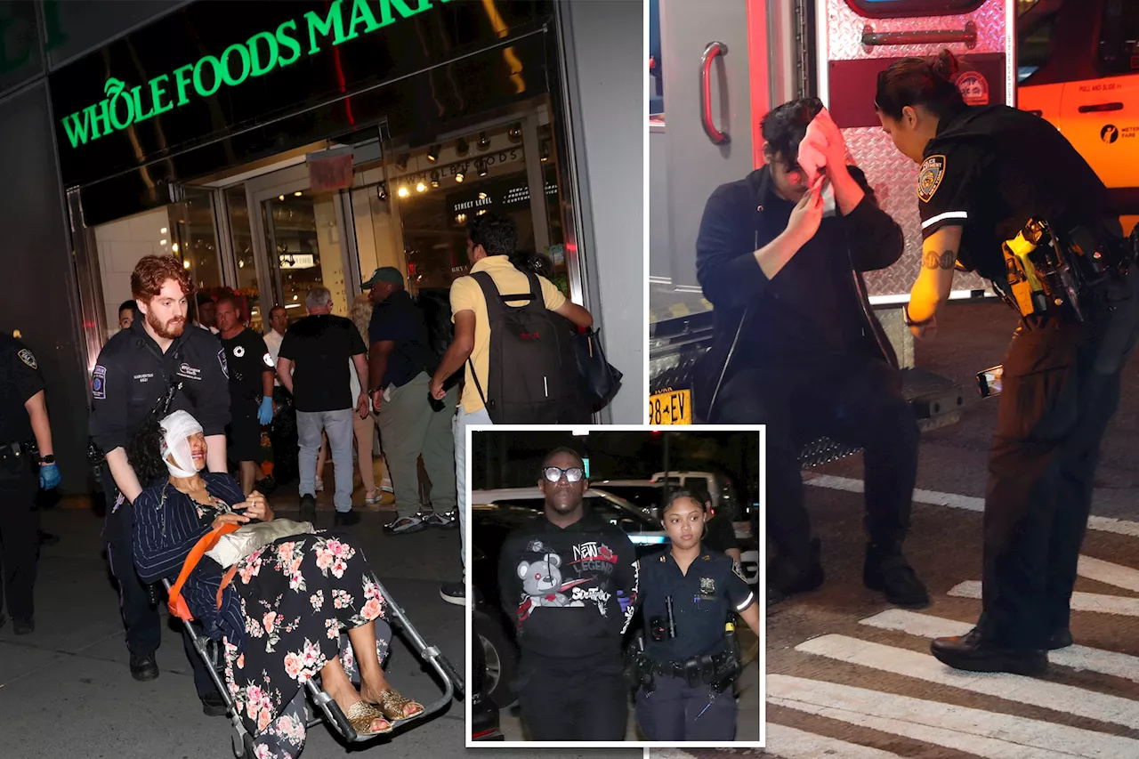 Unhinged man attacks 3 people with glass bottle in NYC rampage that began at Midtown Whole Foods