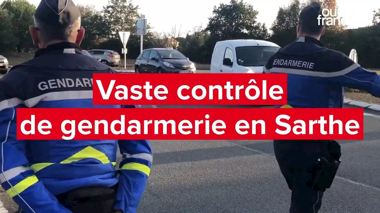 VIDÉO. Vaste opération de contrôles des gendarmes dans la Sarthe