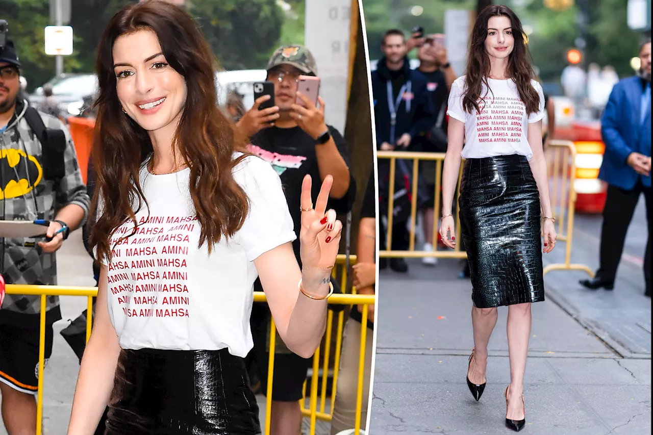 Anne Hathaway makes a political statement in a Mahsa Amini T-shirt on 'The View'