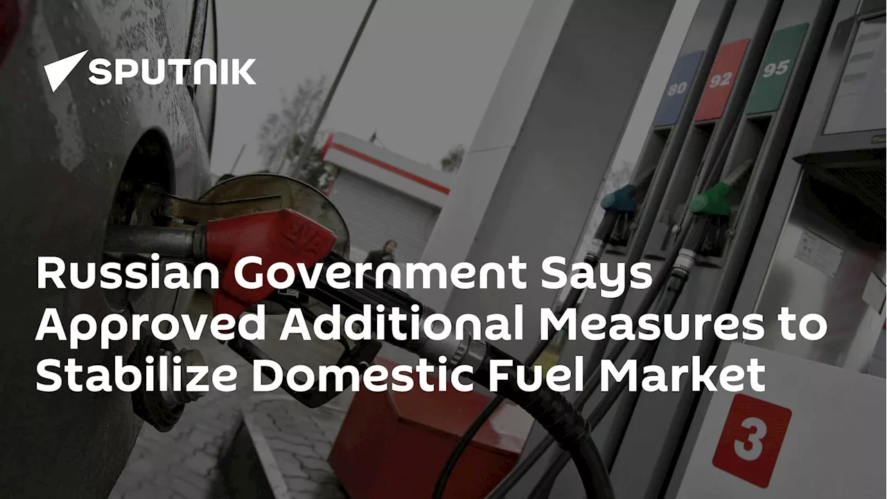 Russian Government Says Approved Additional Measures to Stabilize Domestic Fuel Market