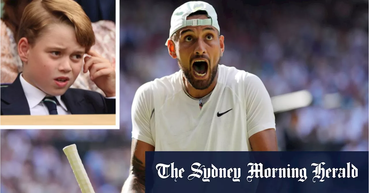 ‘Swearing my nuts off’: Prince George not amused but Kyrgios has no regrets over on-court antics