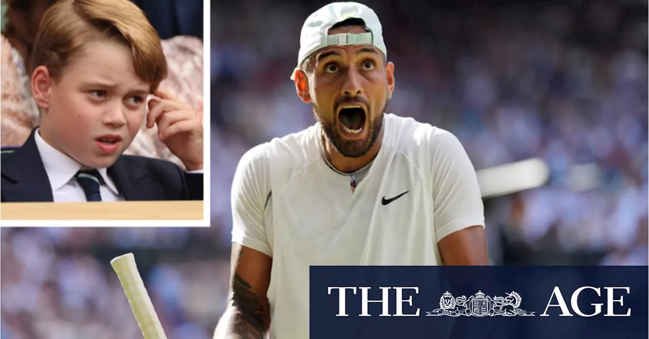 ‘Swearing my nuts off’: Prince George not amused but Kyrgios has no regrets over on-court antics
