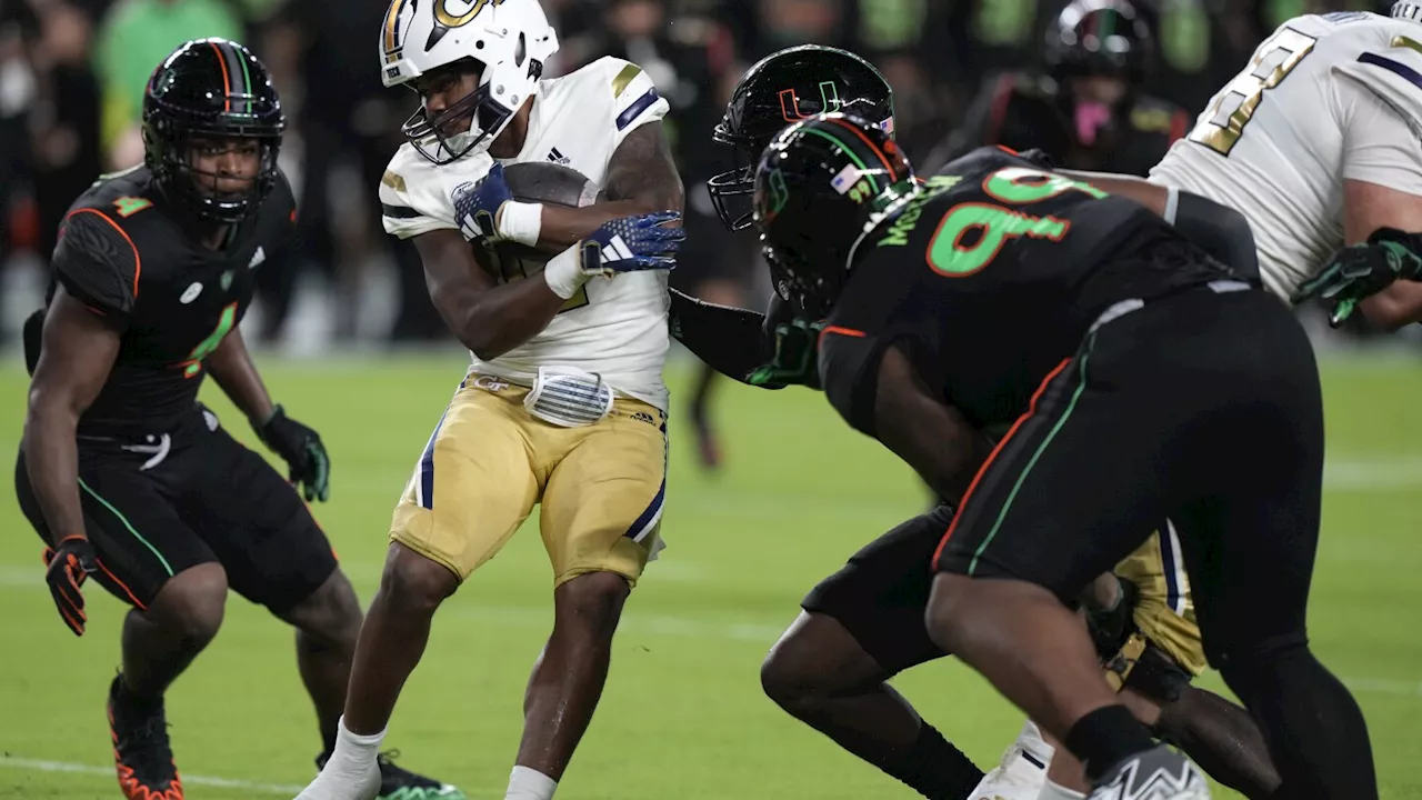 Georgia Tech stuns No. 17 Miami 23-20, on TD with 2 seconds remaining