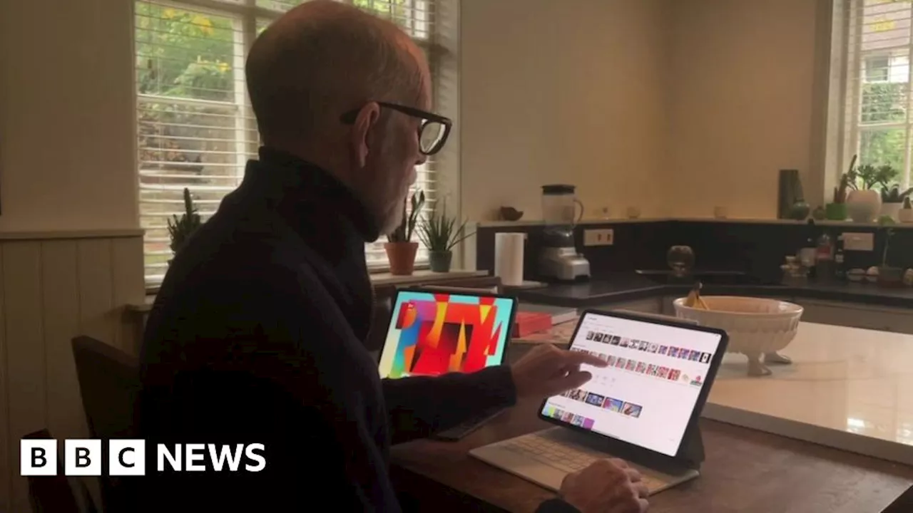 Artist with Parkinson's displays digital works after losing ability to paint