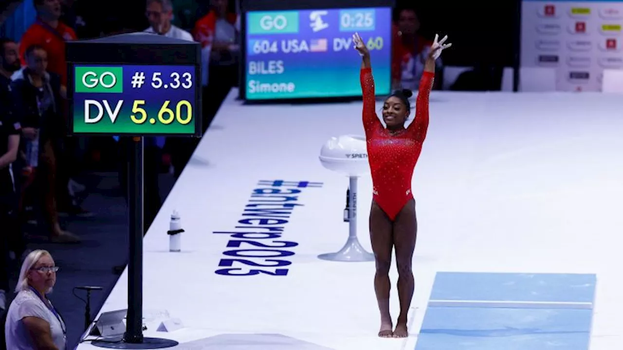 Simone Biles wins vault silver at World Championships after falling on landing Biles II