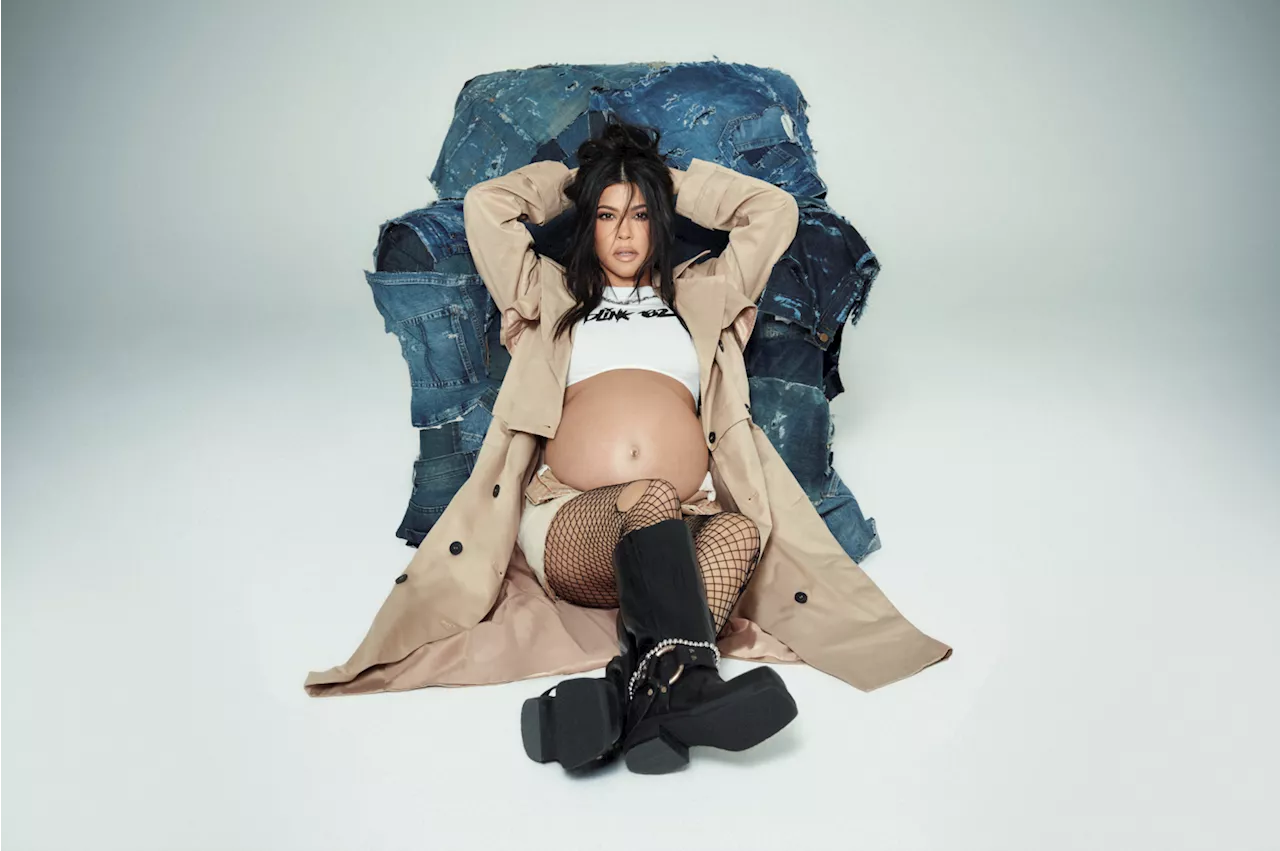 Kourtney Kardashian looks glowing as she poses pregnant for her latest Boohoo capsule