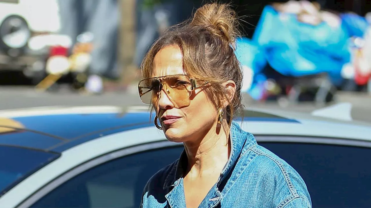 Jennifer Lopez Paired Her Ultra-Baggy Denim Jumpsuit With the Most Iconic Shoe in Her Closet