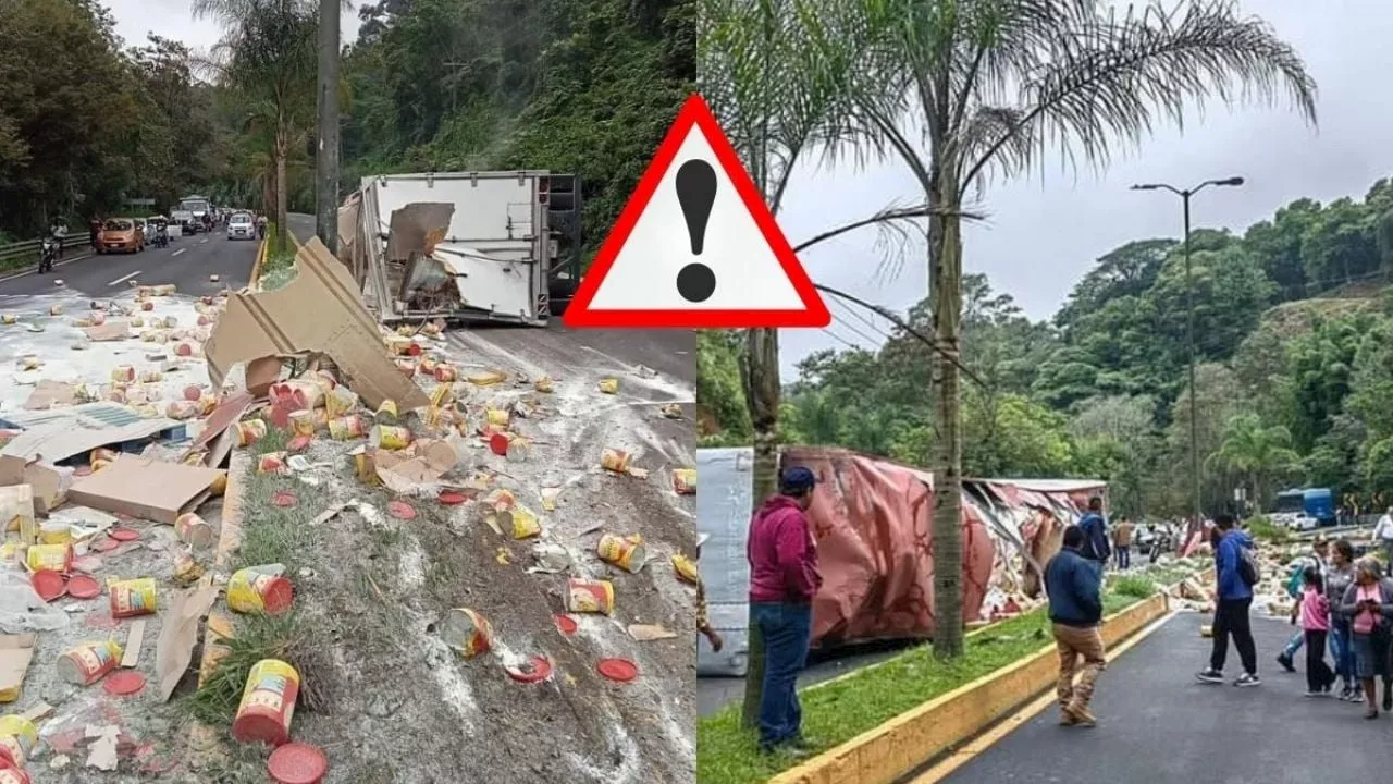 Fuerte accidente en la carretera Xalapa-Coatepec hoy 7 de octubre; cerrada vialidad a capital