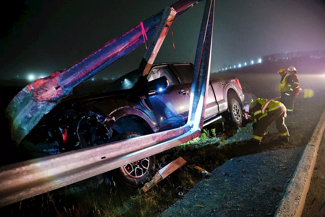 Man escapes serious injuries but is taken into custody following a pickup crash in St. John\u0027s Friday night