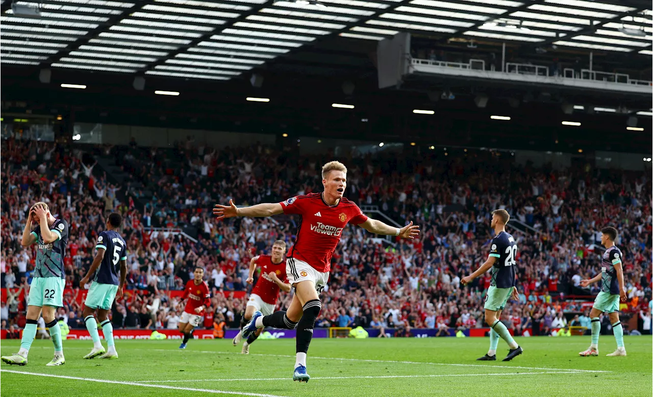 Soccer\u002DMcTominay late late show as Man United sink Brentford