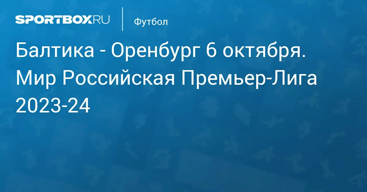 Балтика - Оренбург 7 октября. Мир Российская Премьер-Лига 2023-24. Протокол матча